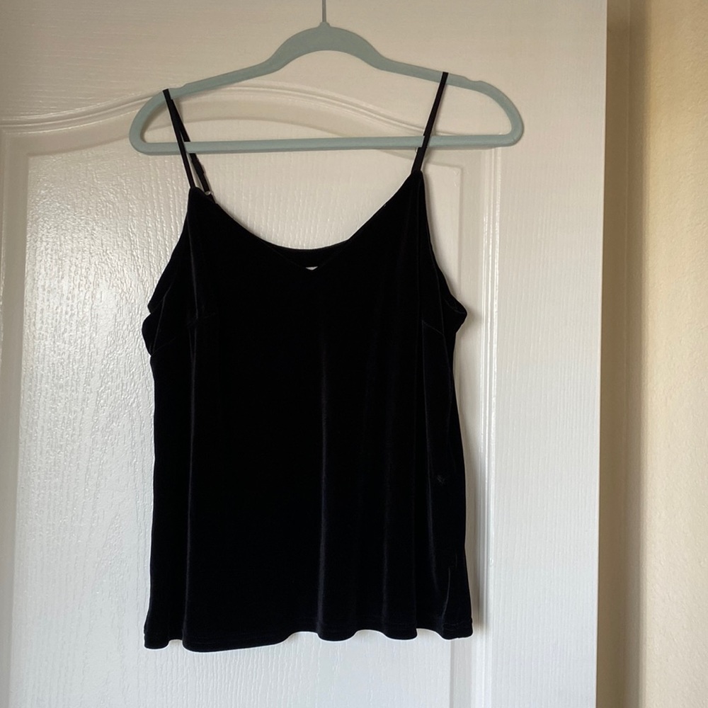 Black velvet tank top